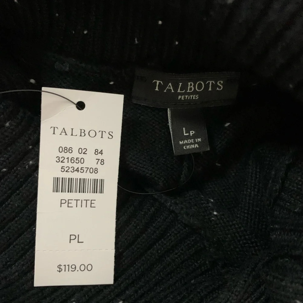 Talbots Tweed Sweater dress Split Neck petite size LP - Picture 15 of 16